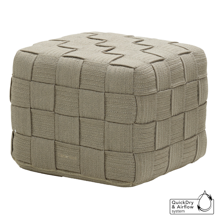 cane-line cube footstool in Taupe, Square Cane-line Soft Rope