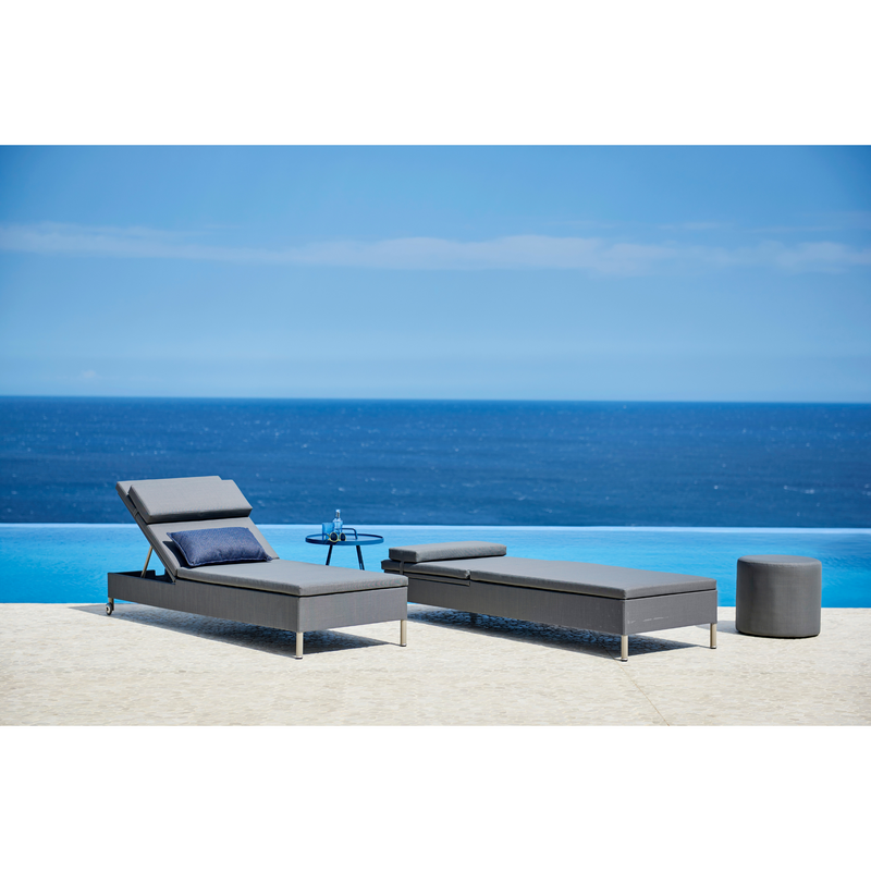 cane-line rest sunbed tex single Grey, Cane-line Tex incl. grey, Cane-line Natté sunbed in a pool with outdoor furniture lifestyle