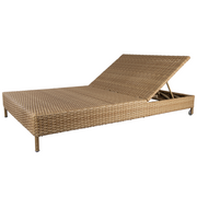 cane-line-rest sunbed double Natural, large flat Cane-line Weave sunbed without cushion