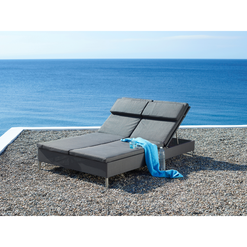 cane-line rest sunbed tex double Grey, Cane-line Tex incl. grey, Cane-line Natté sunbed in a patio lifestyle