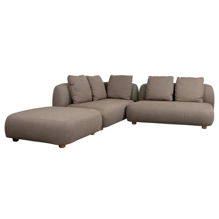 cane-line capture corner sofa with chaise lounge taupe, cane-line airtouch sofa