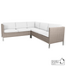 cane-line 5 seater connect dining lounge Taupe, Large Round Cane-line Weave Incl. White Cane-line Natté cushion