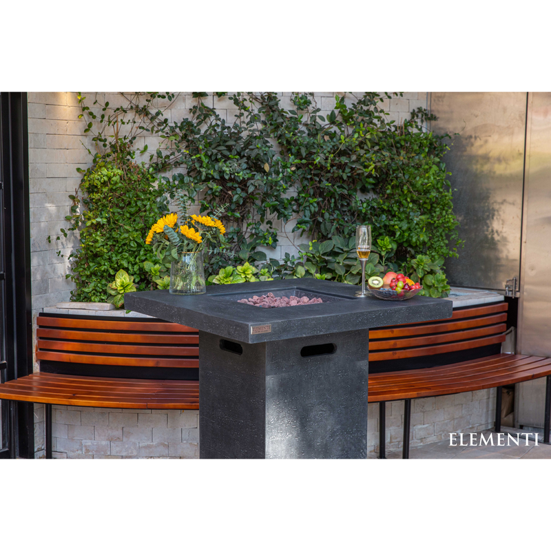 Elementi Montreal Bar Table – Travertine Finish (Light Grey or Dark Grey)