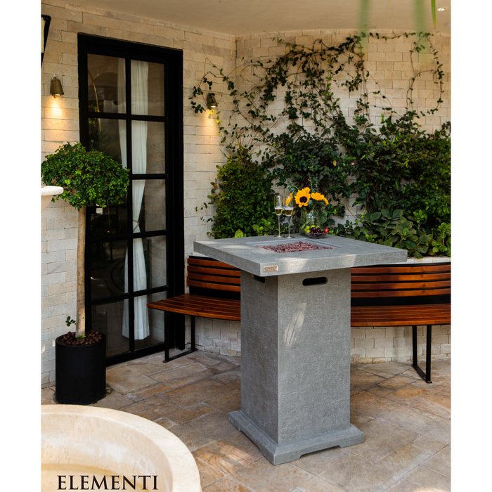 Elementi Montreal Bar Table – Travertine Finish (Light Grey or Dark Grey)