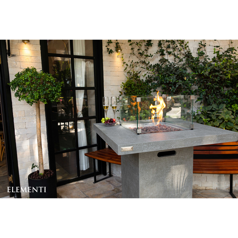 Elementi Montreal Bar Table – Travertine Finish (Light Grey or Dark Grey)