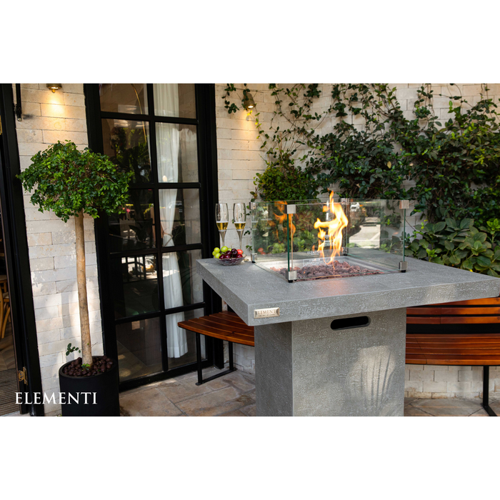 Elementi Montreal Bar Table – Travertine Finish (Light Grey or Dark Grey)
