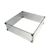22" manhatthan square wind screen tempered glass outdoor fire pit accessories