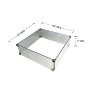 22" manhatthan square wind screen tempered glass outdoor fire pit accessories dimensions