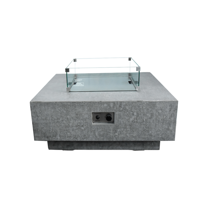 22" manhatthan square wind screen tempered glass outdoor fire pit accessories