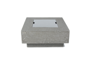 concrete propane natural gas fire pit outdoor light grey