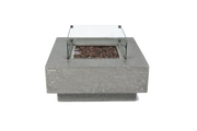 concrete propane natural gas fire pit outdoor light grey