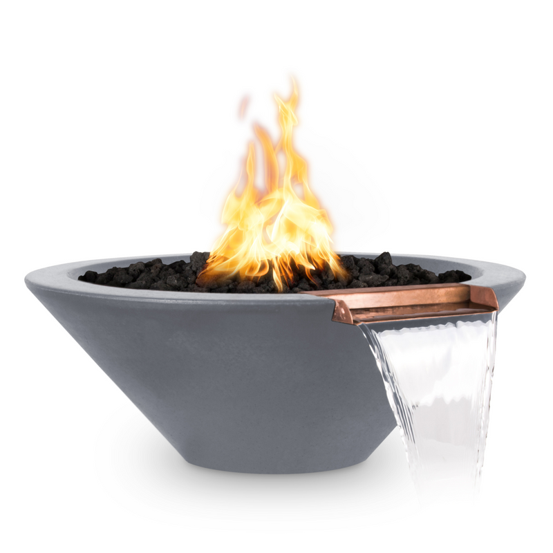 36 cazo fire & water bowl gfrc concrete grey