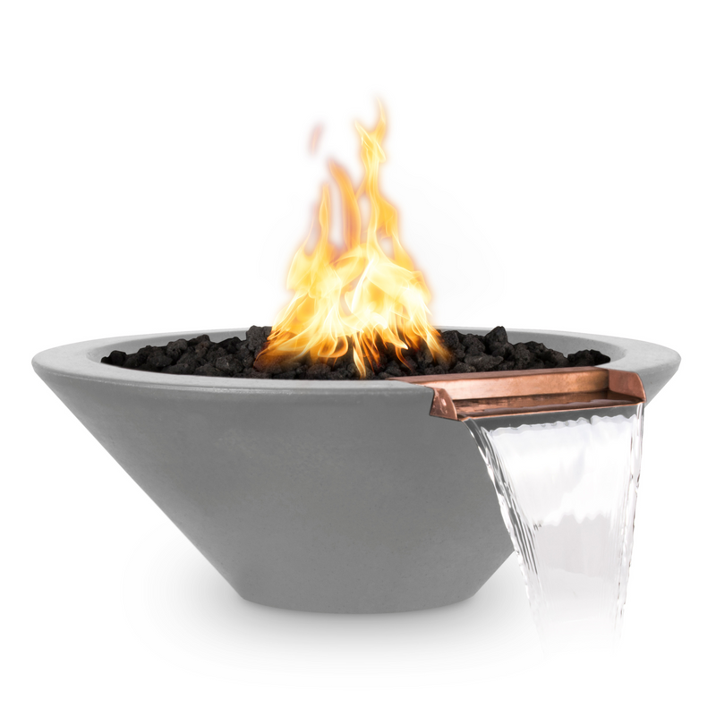 36 cazo fire & water bowl gfrc concrete natural grey