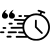 Symbol of a clock with a speedometer, indicating time or pace.