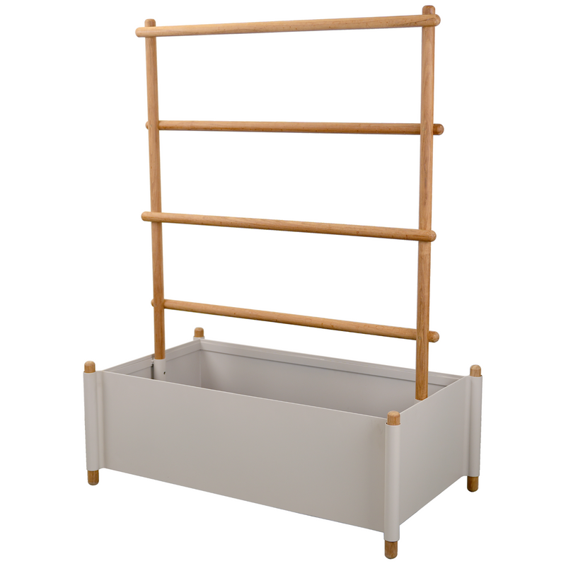 cane-line sticks planter rack with planter in Teak w/Sand Aluminium