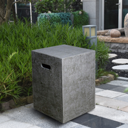 elementi square tank cover travetine texture ONB016 in a patio lifestyle