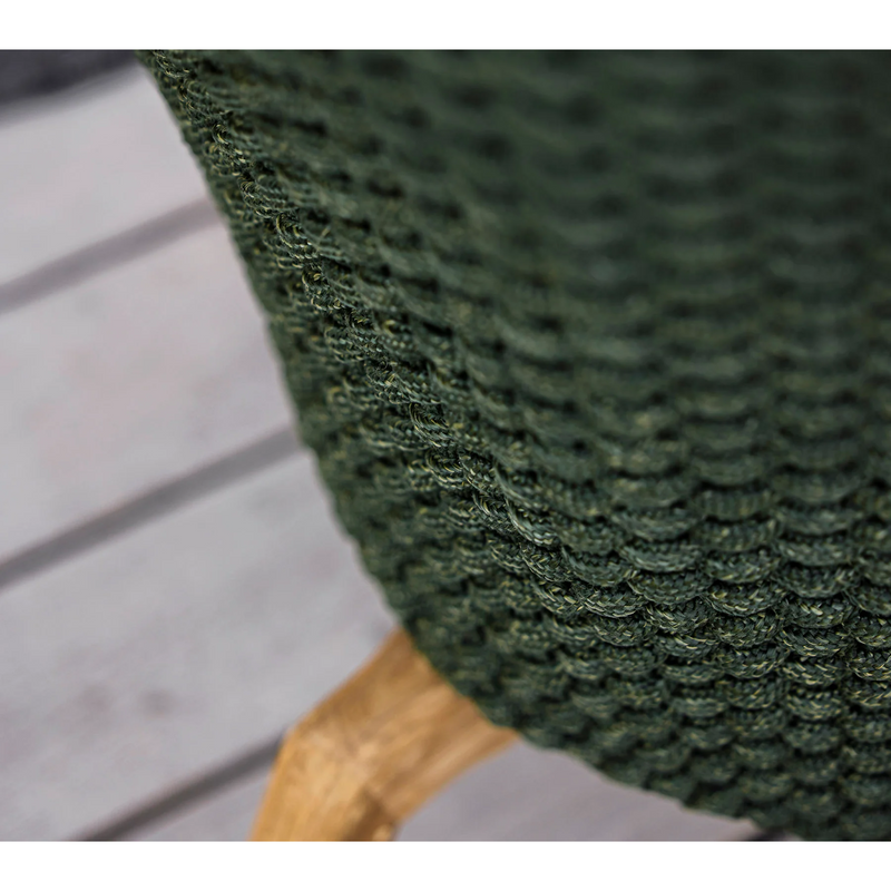 Cane line Peacock lounge chair Dark green, medium flat Cane-line Soft Rope w/teak lifestyle