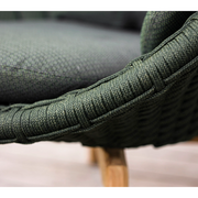 Cane line Peacock lounge chair Dark green, medium flat Cane-line Soft Rope w/teak and Dark green, Cane-line Link cushion lifestyle