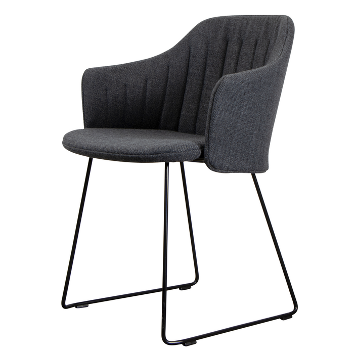 Choice Chair by Cane-line Black, galvanized steel w/sled with Dark grey, Cane-line Focus cushion