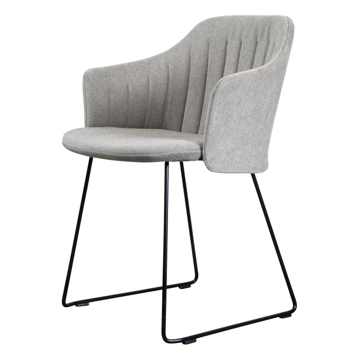 Choice Chair by Cane-line Black, galvanized steel w/sled with Light grey, Cane-line Focus cushion