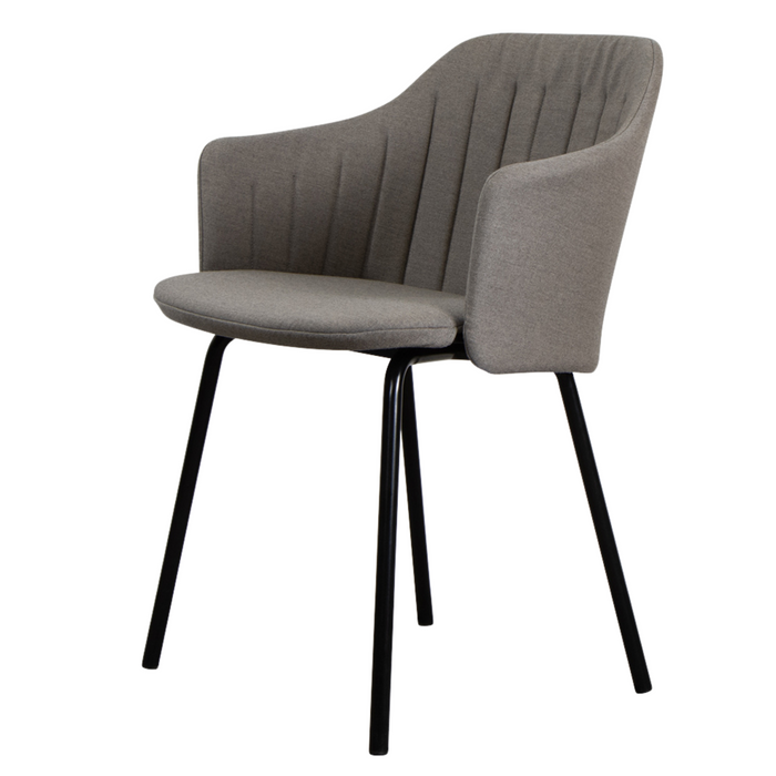 Choice Chair by Cane-line Black, galvanized steel w/4legs with Taupe, Cane-line Natté cushion