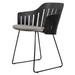 Choice Chair by Cane-line Black chair with Black, galvanized steel w/sled and Taupe, Cane-line Natté cushion