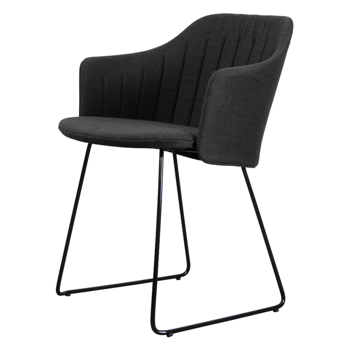 Choice Chair by Cane-line Black, galvanized steel w/sled with Black, Cane-line Natté cushion