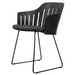 Choice Chair by Cane-line Black chair with Black, galvanized steel w/sled and Black, Cane-line Natté cushion