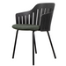 Choice Chair by Cane-line Black chair with Black, galvanized steel w/4legs and Dark green, Cane-line Link cushion