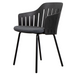 Choice Chair by Cane-line Black chair with Black, galvanized steel w/4legs and Dark grey, Cane-line Focus cushion