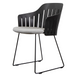 Choice Chair by Cane-line Black chair with Black, galvanized steel w/sled and Light grey, Cane-line Focus cushion