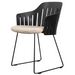 Choice Chair by Cane-line Black chair with Black, galvanized steel w/sled and Sand, Cane-line Free cushion