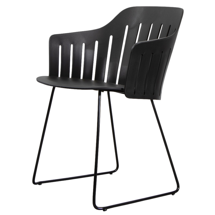 Choice Chair by Cane-line Black chair with Black, galvanized steel w/sled and no cushion