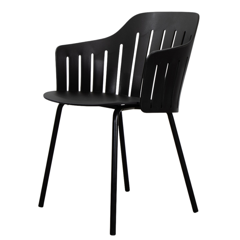 Choice Chair by Cane-line Black chair with Black, galvanized steel w/4legs and no cushion