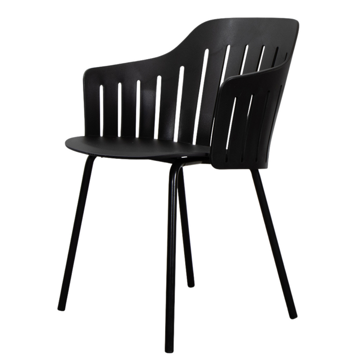 Choice Chair by Cane-line Black chair with Black, galvanized steel w/4legs and no cushion