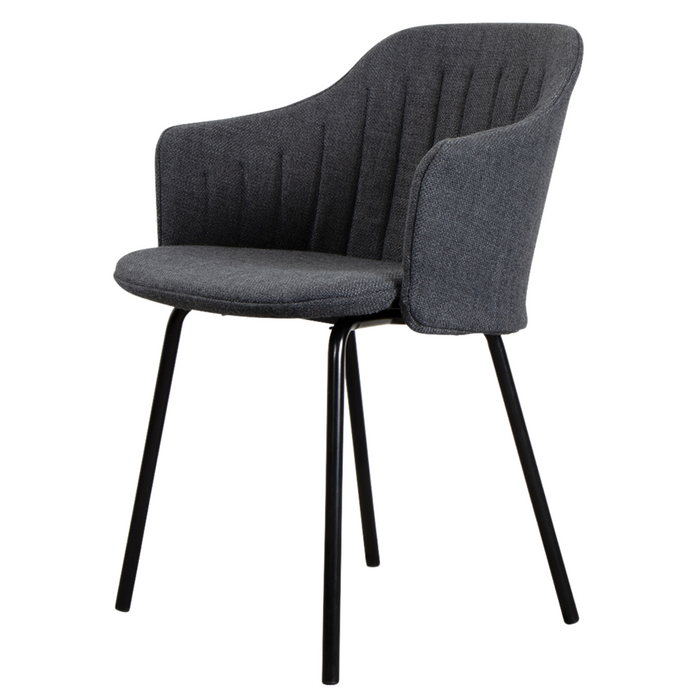 Choice Chair by Cane-line Black, galvanized steel w/4legs with Dark grey, Cane-line Focus cushion