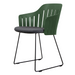 Choice Chair by Cane-line Dark green chair with Black, galvanized steel w/sled and Dark grey, Cane-line Focus cushion