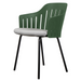 Choice Chair by Cane-line Dark green chair with Black, galvanized steel w/4legs and Taupe, Cane-line Natté cushion