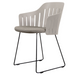 Choice Chair by Cane-line Taupe chair with Black, galvanized steel w/sled and Taupe, Cane-line Natté cushion