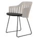 Choice Chair by Cane-line Taupe chair with Black, galvanized steel w/sled and Dark grey, Cane-line Focus cushion