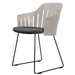 Choice Chair by Cane-line Taupe chair with Black, galvanized steel w/sled and Dark grey, Cane-line Focus cushion