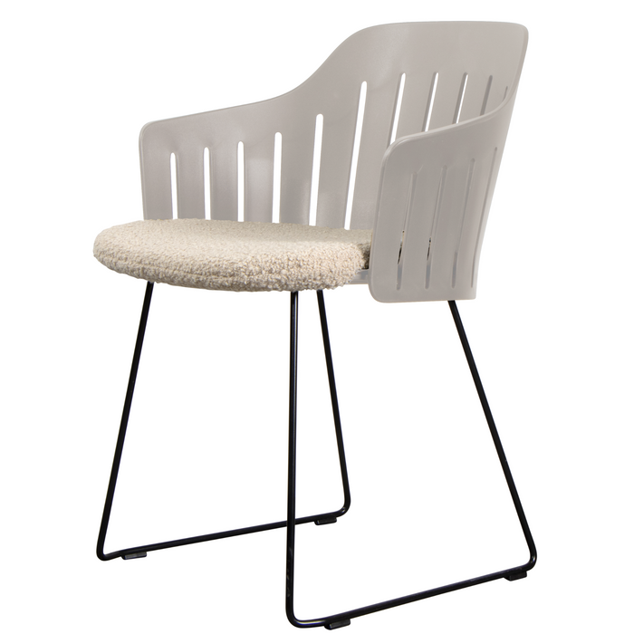 Choice Chair by Cane-line Taupe chair with Black, galvanized steel w/sled and Sand, Cane-line Free cushion