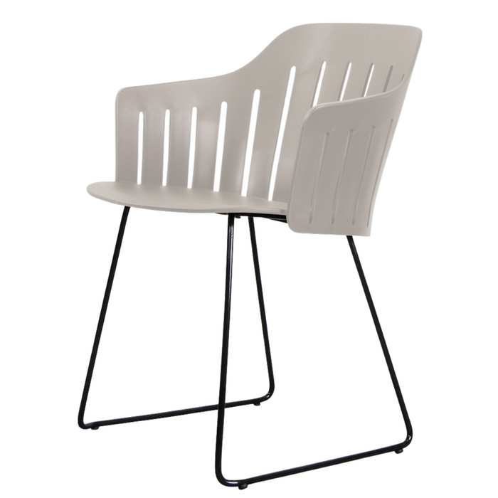 Choice Chair by Cane-line Taupe chair with Black, galvanized steel w/sled and no cushion