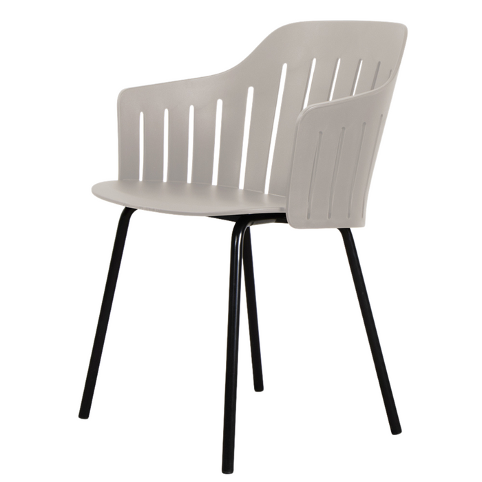 Choice Chair by Cane-line Taupe chair with Black, galvanized steel w/4legs and no cushion