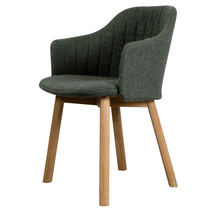 Choice Chair by Cane-line teak legs with Dark green, Cane-line Link cushion