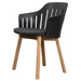 Choice Chair by Cane-line Black chair with teak legs and Black, Cane-line Natté cushion