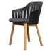 Choice Chair by Cane-line Black chair with teak legs and Dark grey, Cane-line Focus cushion