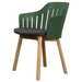 Choice Chair by Cane-line Dark green chair with teak legs and Black, Cane-line Natté cushion