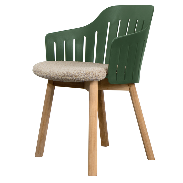 Choice Chair by Cane-line Dark green chair with teak legs and Sand, Cane-line Free cushion