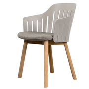 Choice Chair by Cane-line Taupe chair with teak legs andTaupe, Cane-line Natté cushion